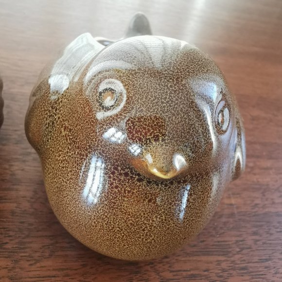 VTG PartyLite Brown Birds Set of 2 Ceramic Tealight Votive Holders 5.25" - Picture 6 of 11